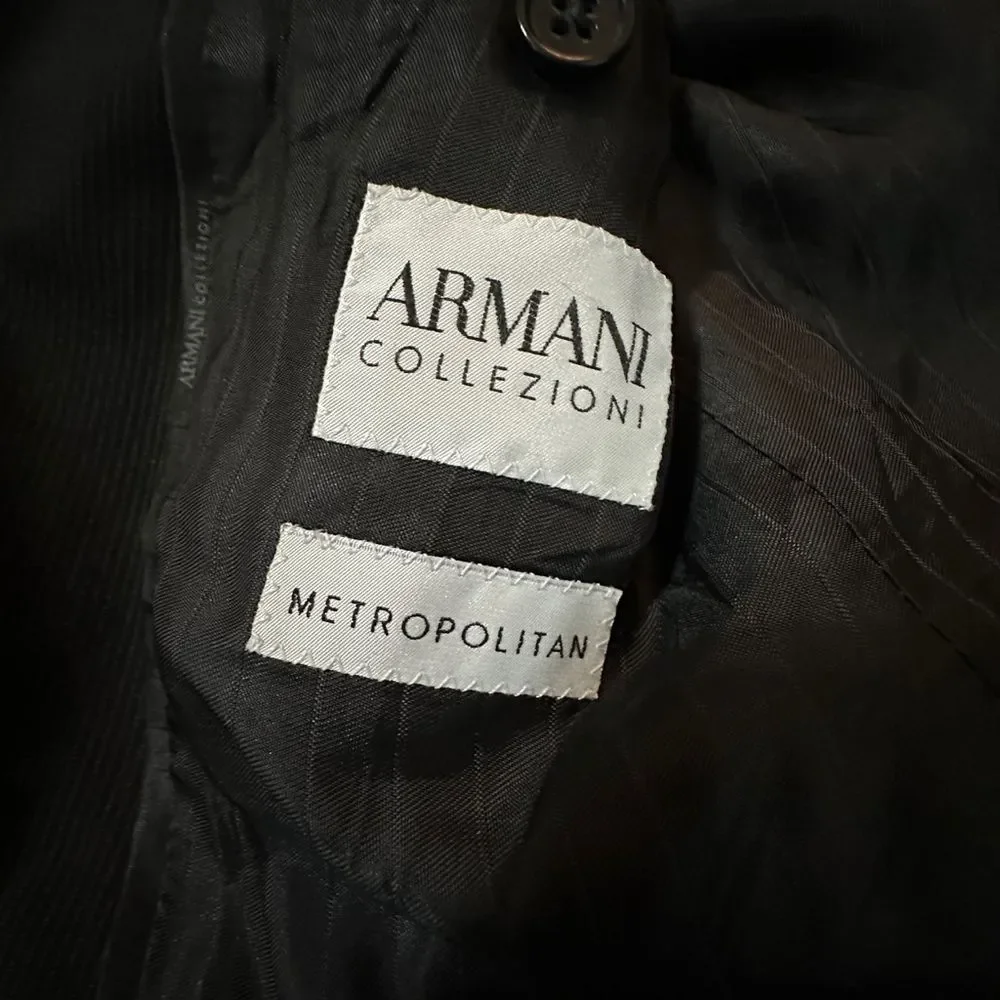Armani Collezioni Black Pinstripe Blazer